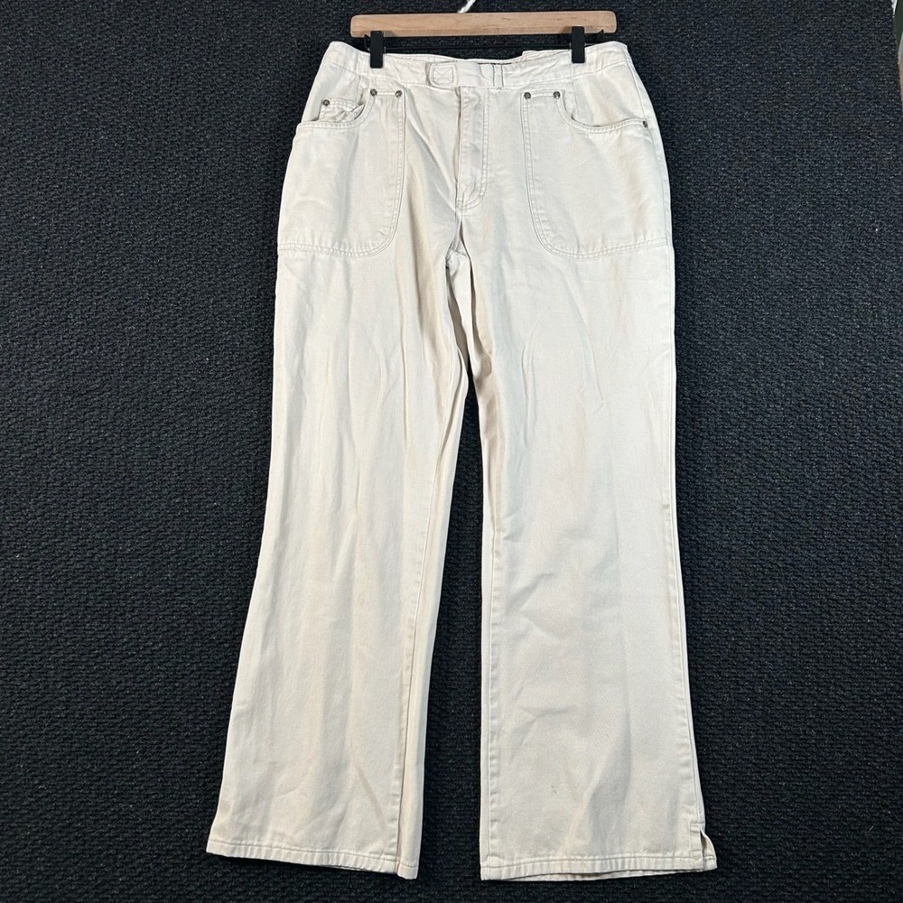 Xhileration 100% Cotton White Khaki Wide Stretch Carpenter Pants Women's Size 13